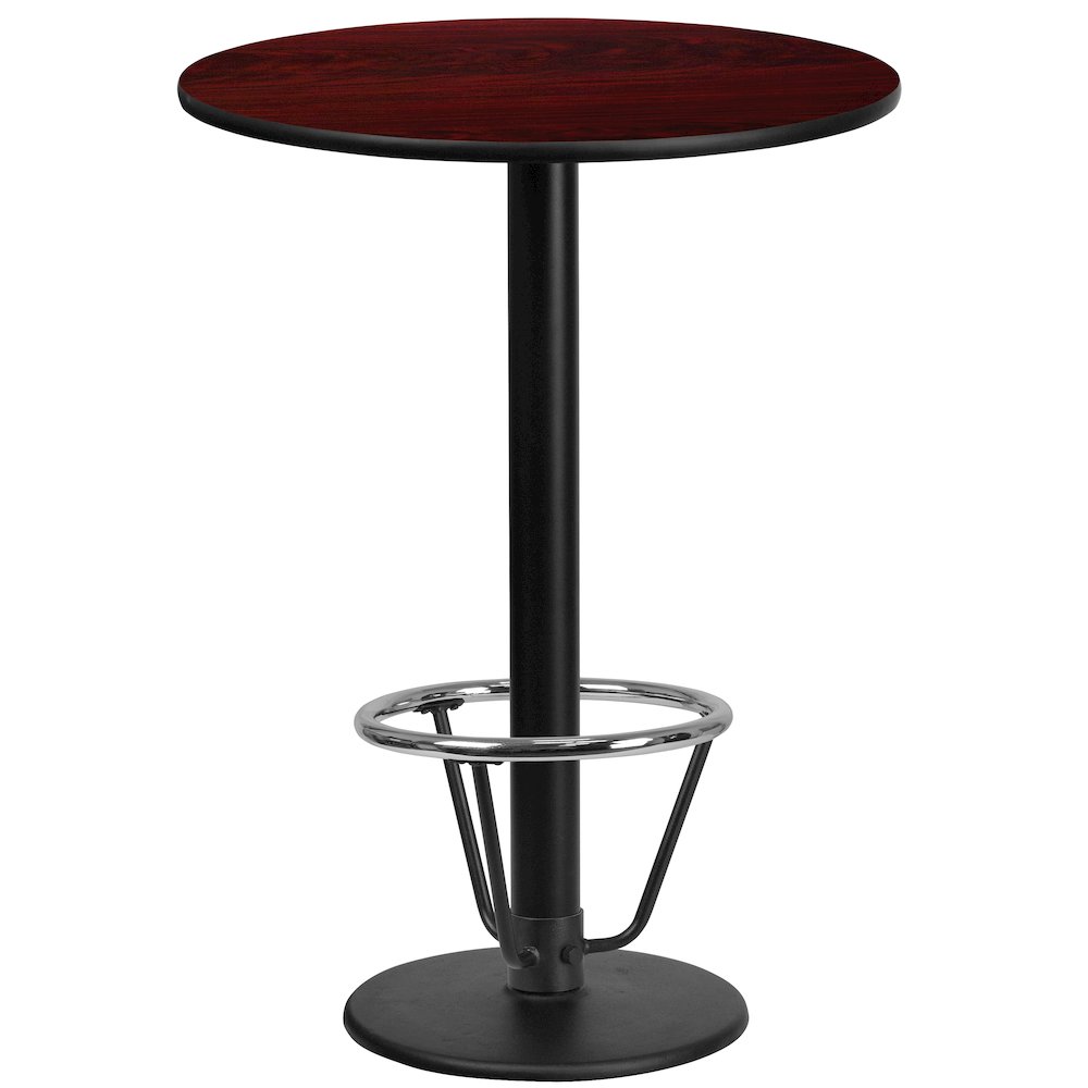 24'' Round Mahogany Table Top with 18'' Round Bar Height. Picture 1