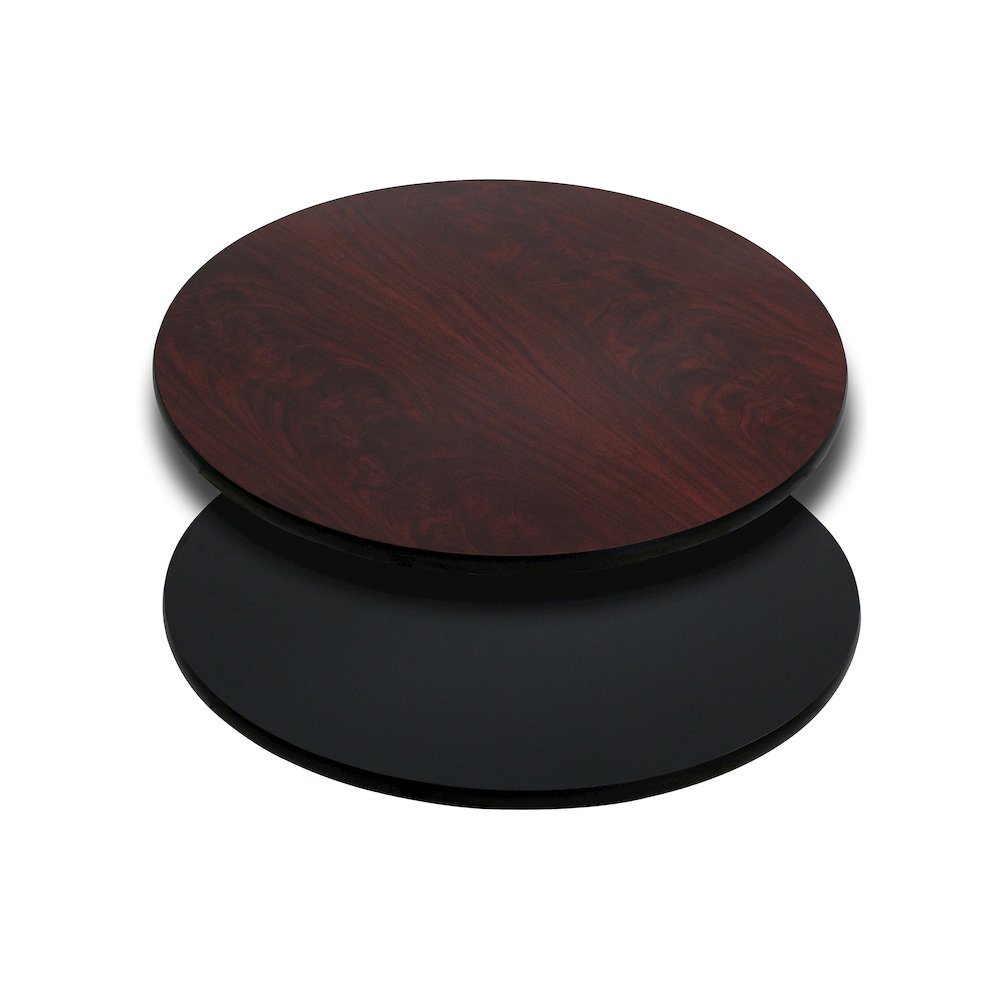 24'' Round Table Top with Black or Mahogany Reversible Laminate Top. Picture 1