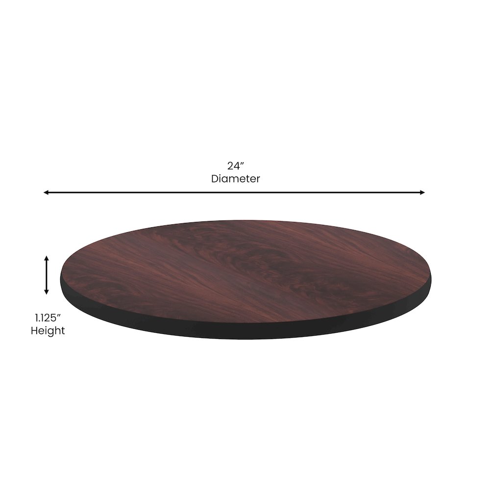 24'' Round Table Top with Black or Mahogany Reversible Laminate Top. Picture 5