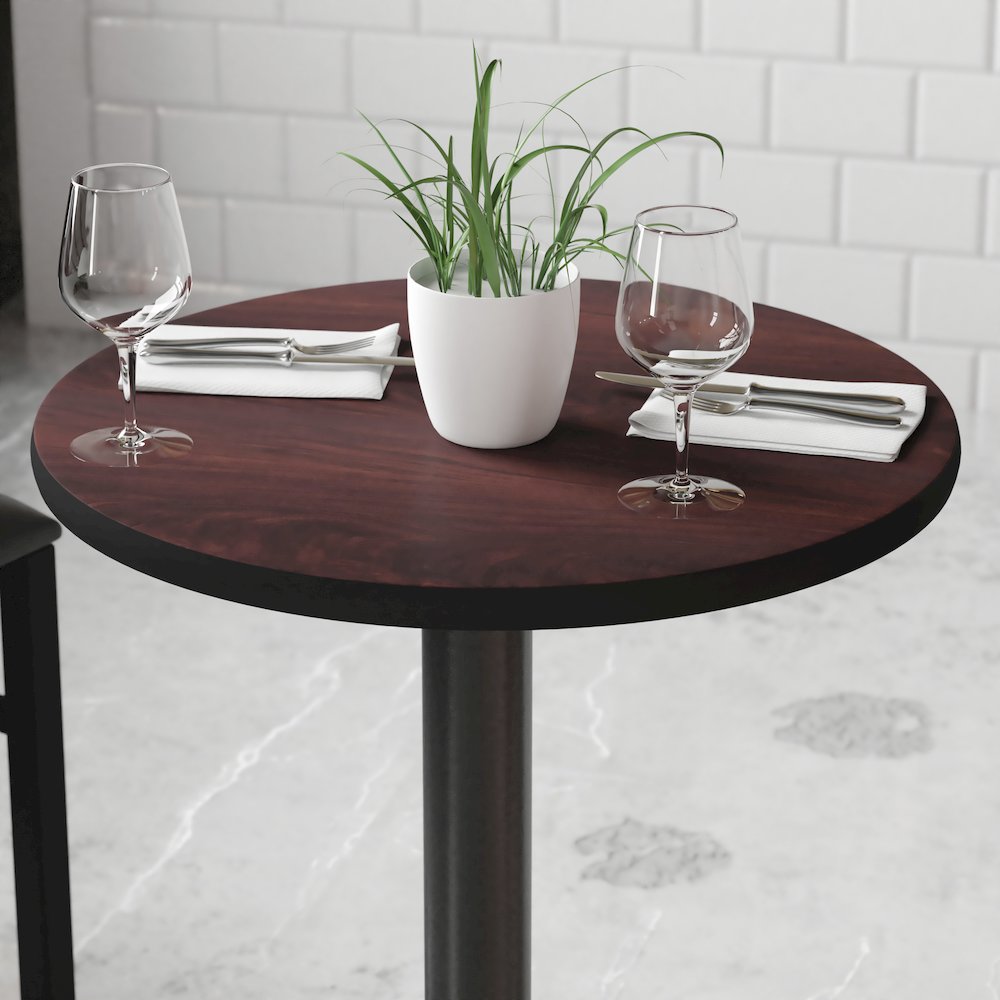 24'' Round Table Top with Black or Mahogany Reversible Laminate Top. Picture 2