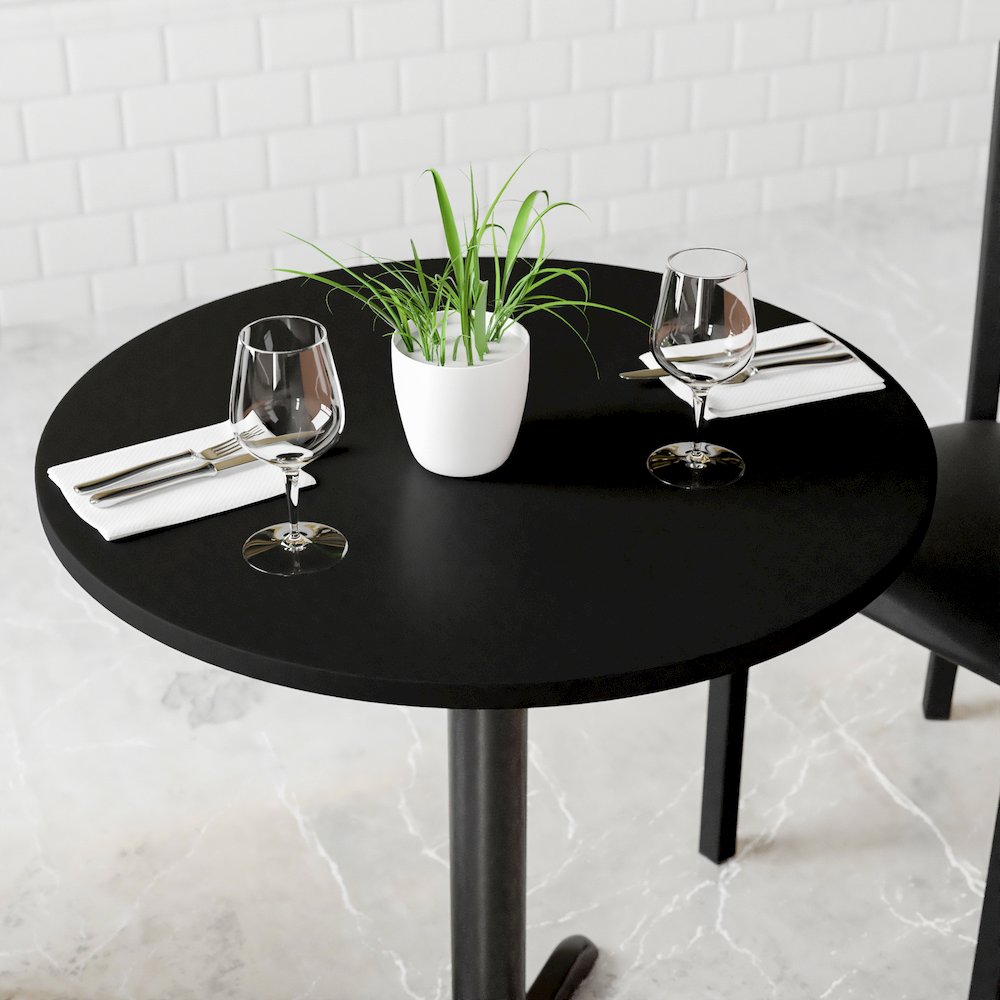 24'' Round Table Top with Black or Mahogany Reversible Laminate Top. Picture 6