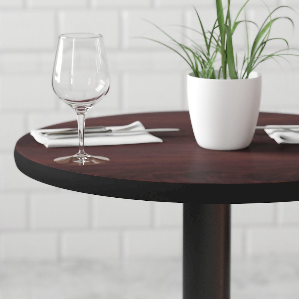 24'' Round Table Top with Black or Mahogany Reversible Laminate Top. Picture 7