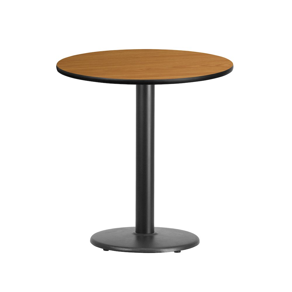 24'' Round Natural Laminate Table Top with 18'' Round Table Height Base. Picture 1
