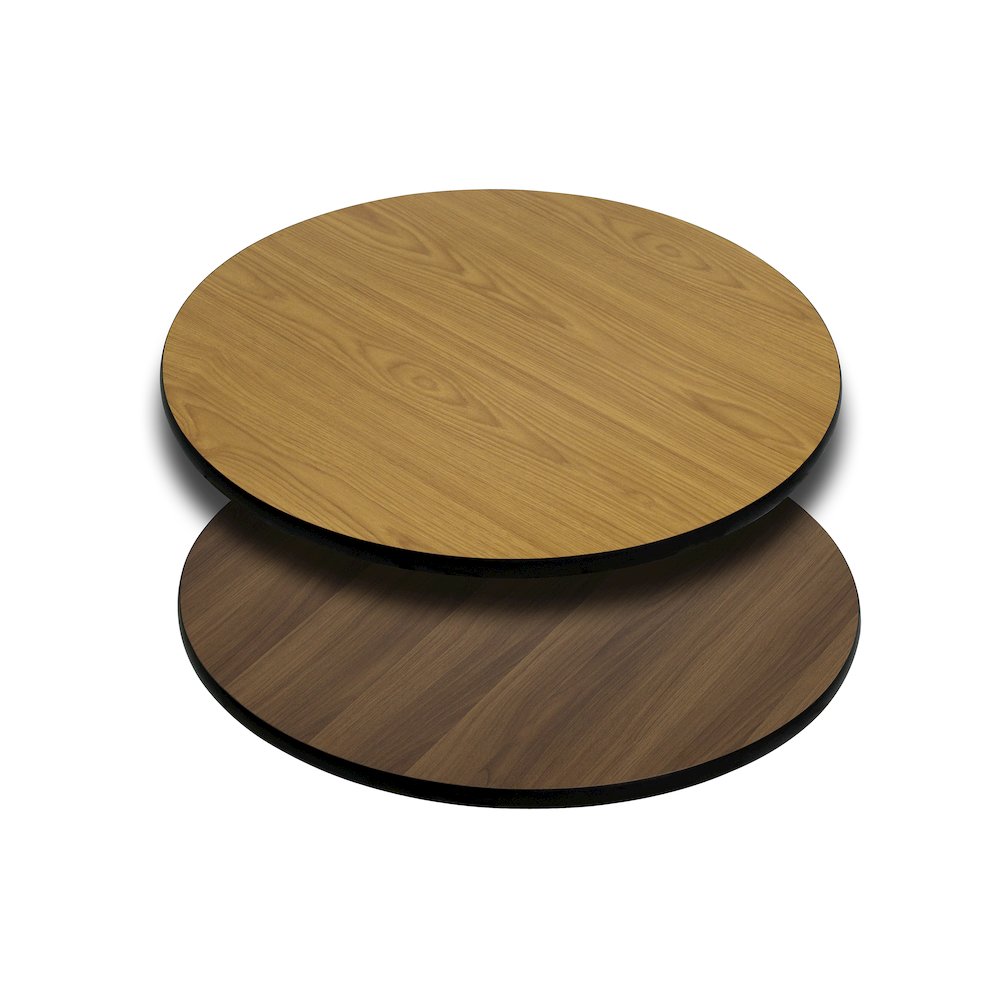 24'' Round Table Top with Natural or Walnut Reversible Laminate Top. Picture 1