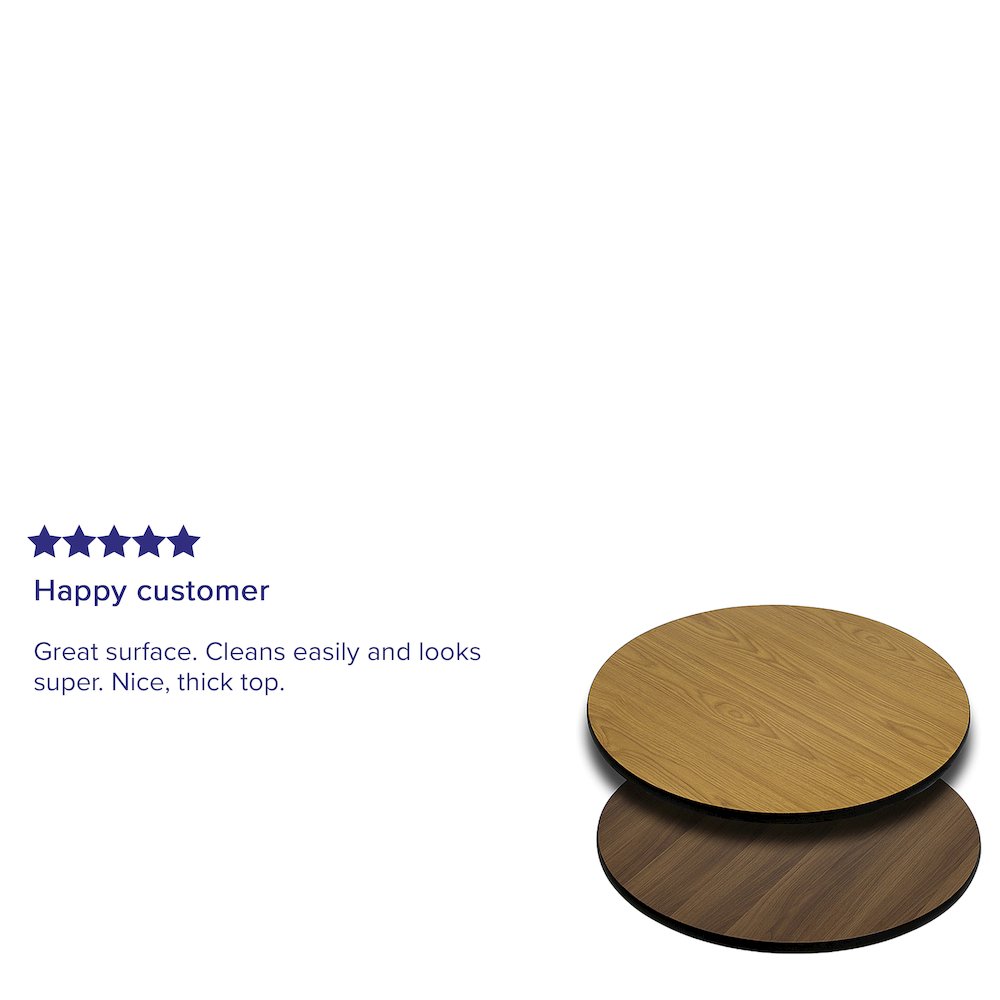 24'' Round Table Top with Natural or Walnut Reversible Laminate Top. Picture 2