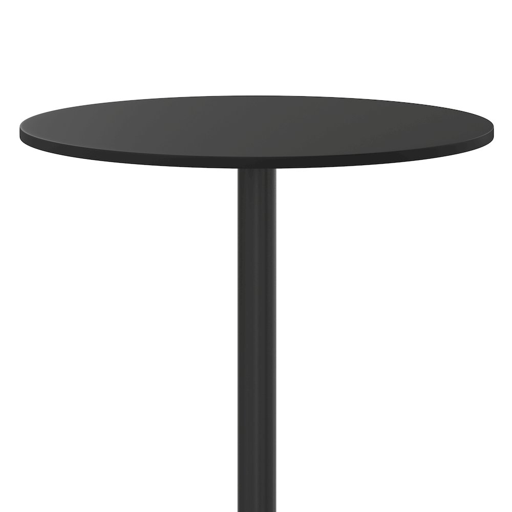 30'' Round Black Laminate Table Top with 22'' x 22'' Bar Height Table Base. Picture 7