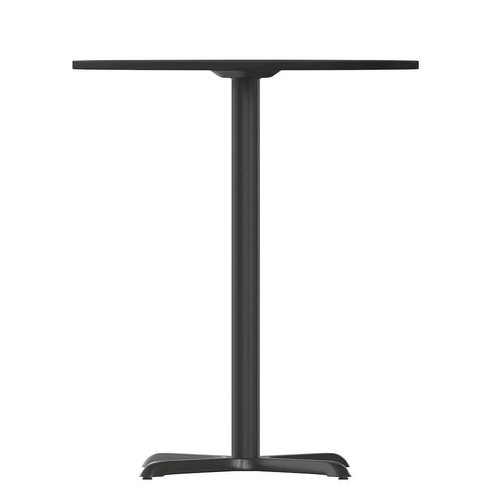 30'' Round Black Laminate Table Top with 22'' x 22'' Bar Height Table Base. Picture 8
