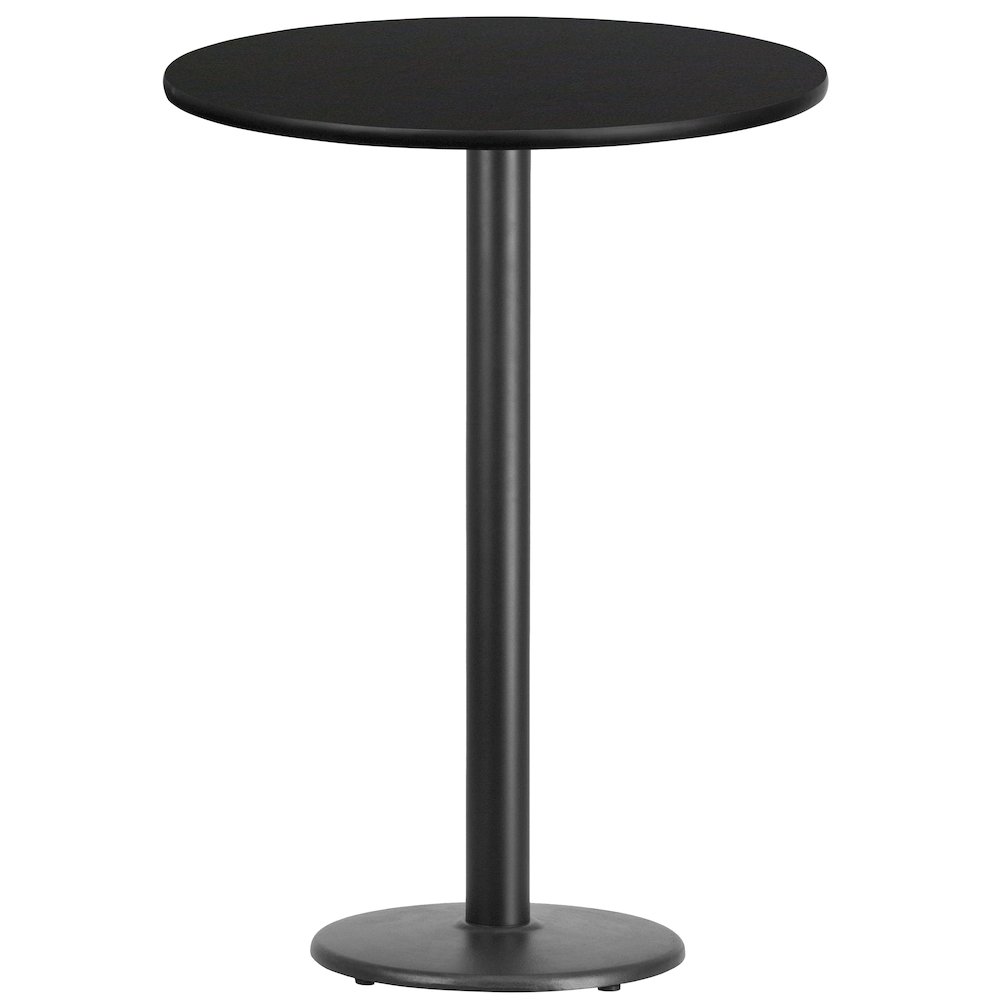 30'' Round Black Laminate Table Top with 18'' Round Bar Height Table Base. Picture 4