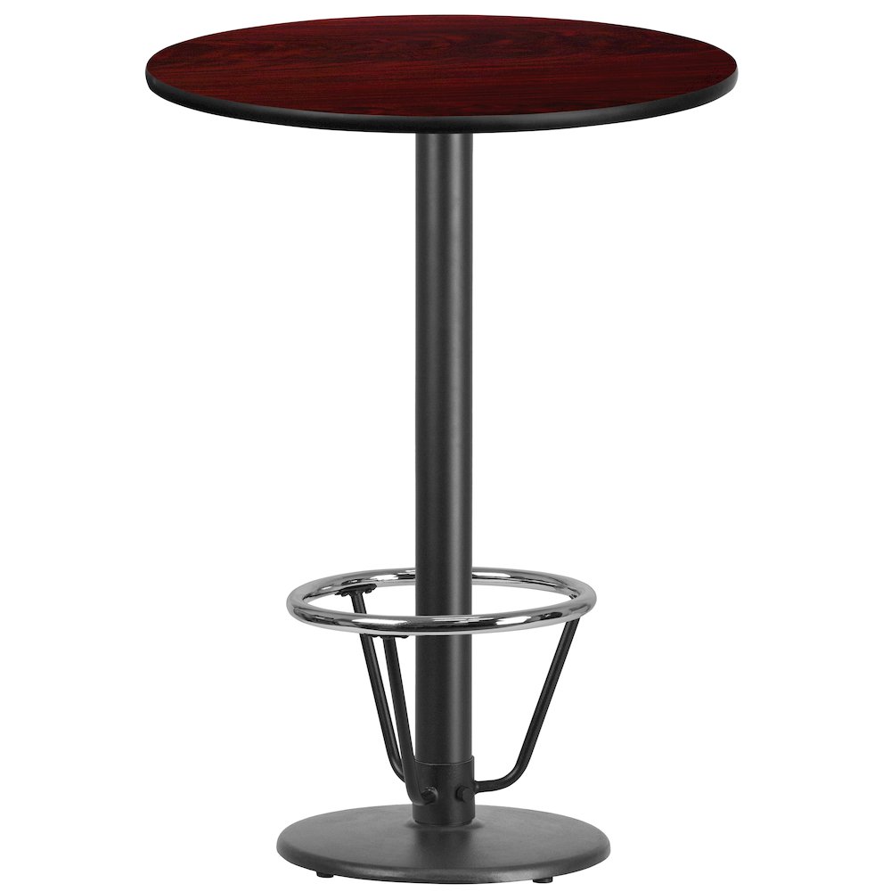 30'' Round Mahogany Table Top with 18'' Round Bar Height. Picture 1