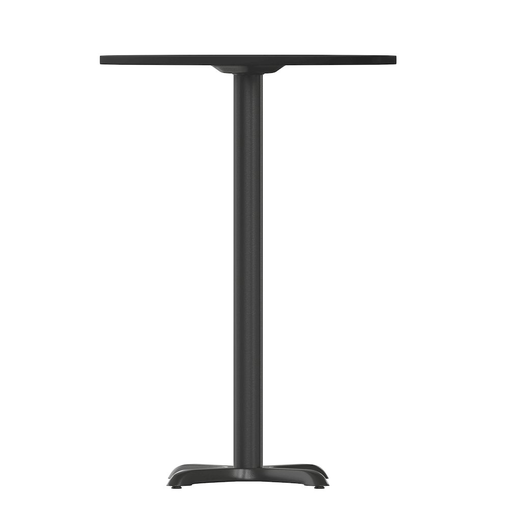 36'' Round Black Laminate Table Top with 30'' x 30'' Bar Height Table Base. Picture 8