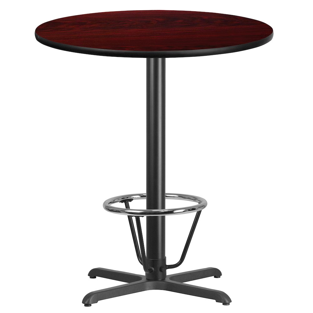 36'' Round Mahogany Table Top with 30'' x 30'' Bar Height. Picture 1