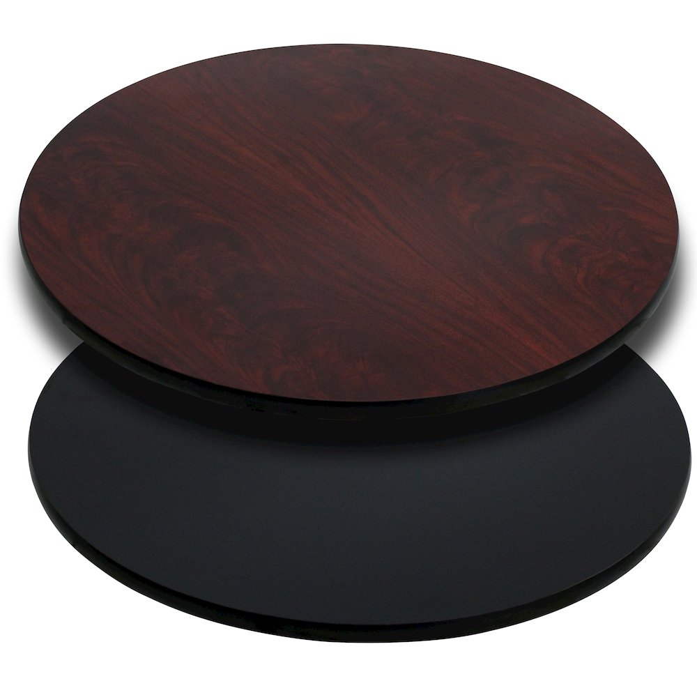 36'' Round Table Top with Black or Mahogany Reversible Laminate Top. Picture 1