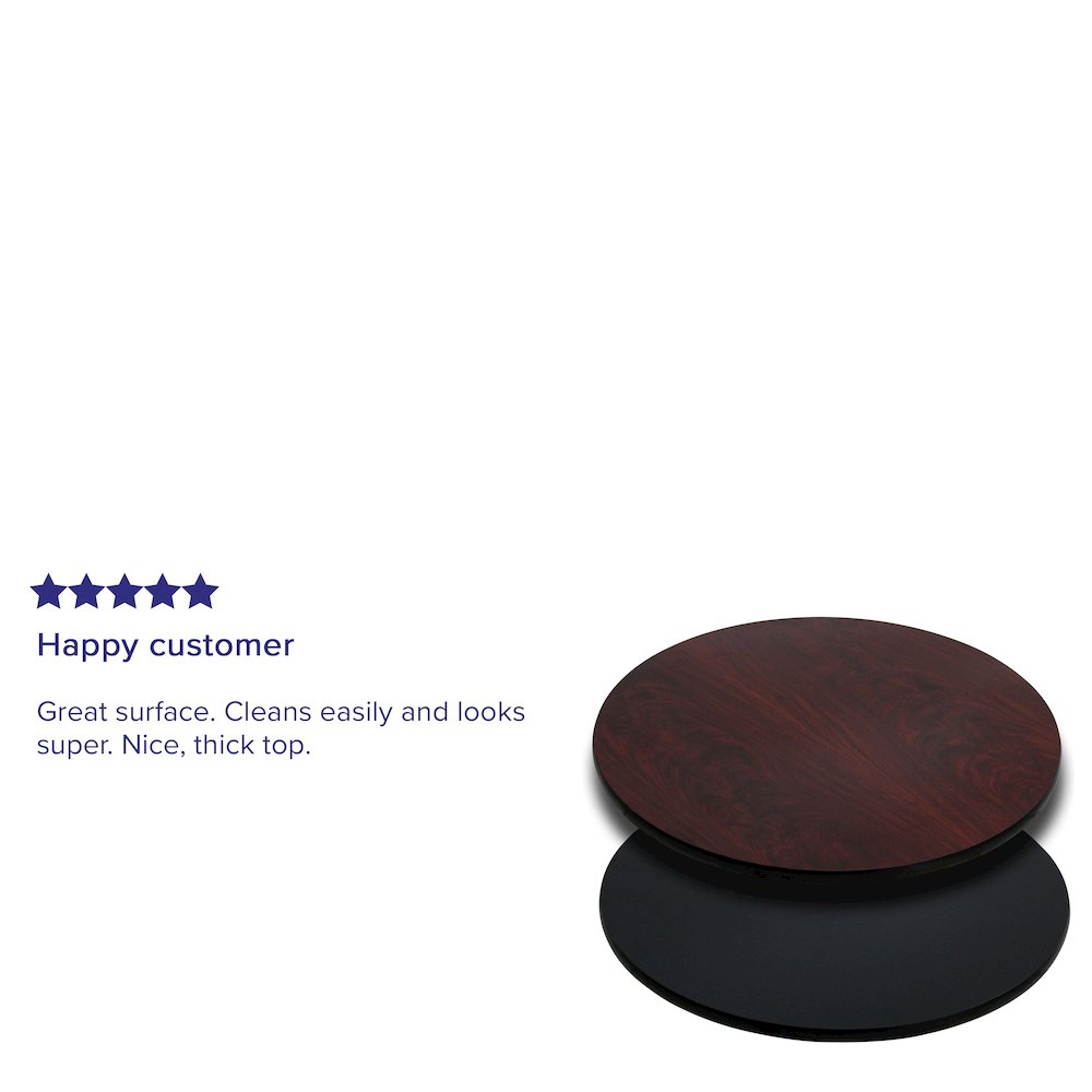 36'' Round Table Top with Black or Mahogany Reversible Laminate Top. Picture 2