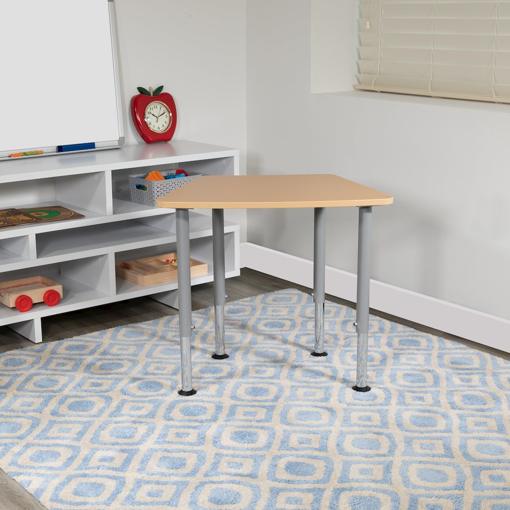 Hex Natural Collaborative Student Desk (from 22.3" to 34") - Home and Classroom. Picture 6