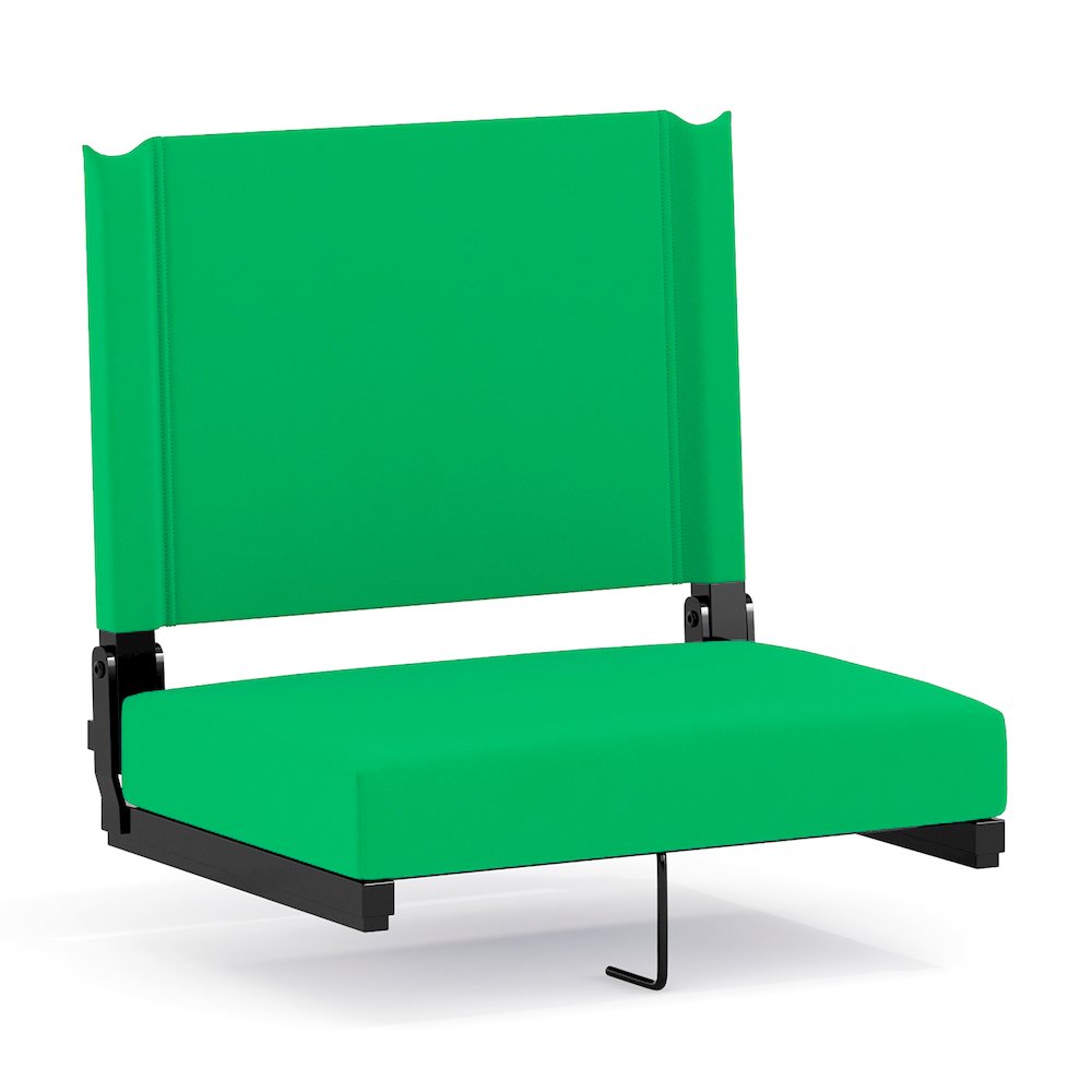Lightweight Stadium Chair with Handle, Ultra-Padded Seat, Bright Green. Picture 1