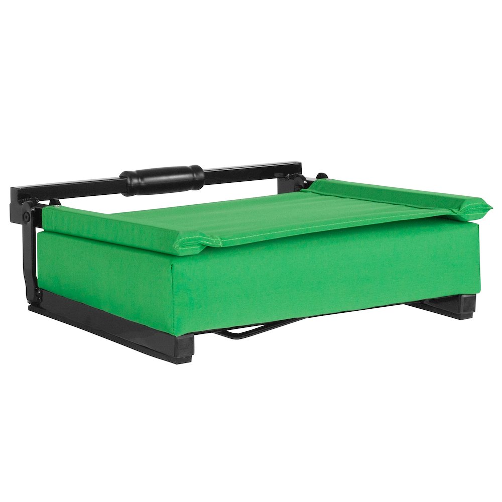 Lightweight Stadium Chair with Handle, Ultra-Padded Seat, Bright Green. Picture 11
