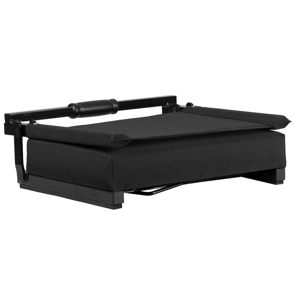 Lightweight Stadium Chair with Handle, Ultra-Padded Seat, Black. Picture 12