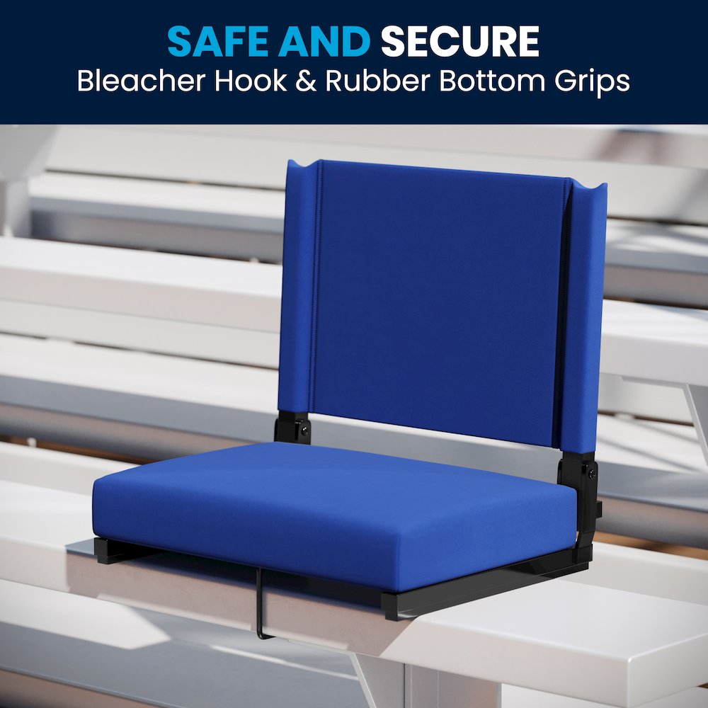 Lightweight Stadium Chair with Handle, Ultra-Padded Seat, Blue. Picture 9