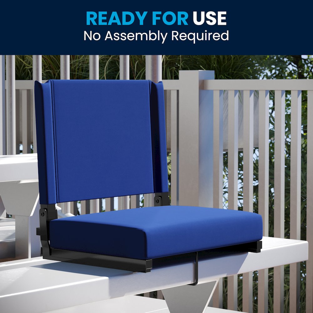 Lightweight Stadium Chair with Handle, Ultra-Padded Seat, Blue. Picture 10