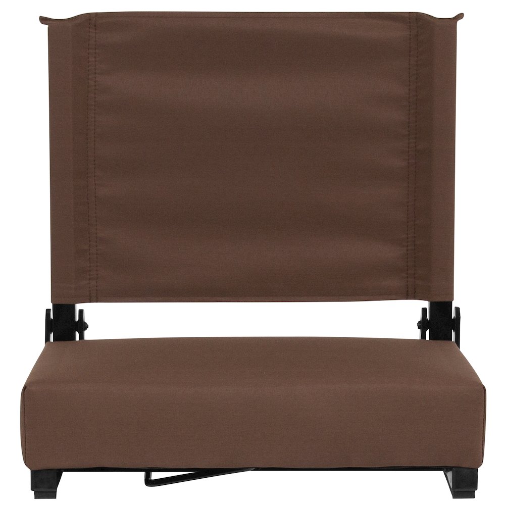 Lightweight Stadium Chair with Handle, Ultra-Padded Seat, Brown. Picture 13