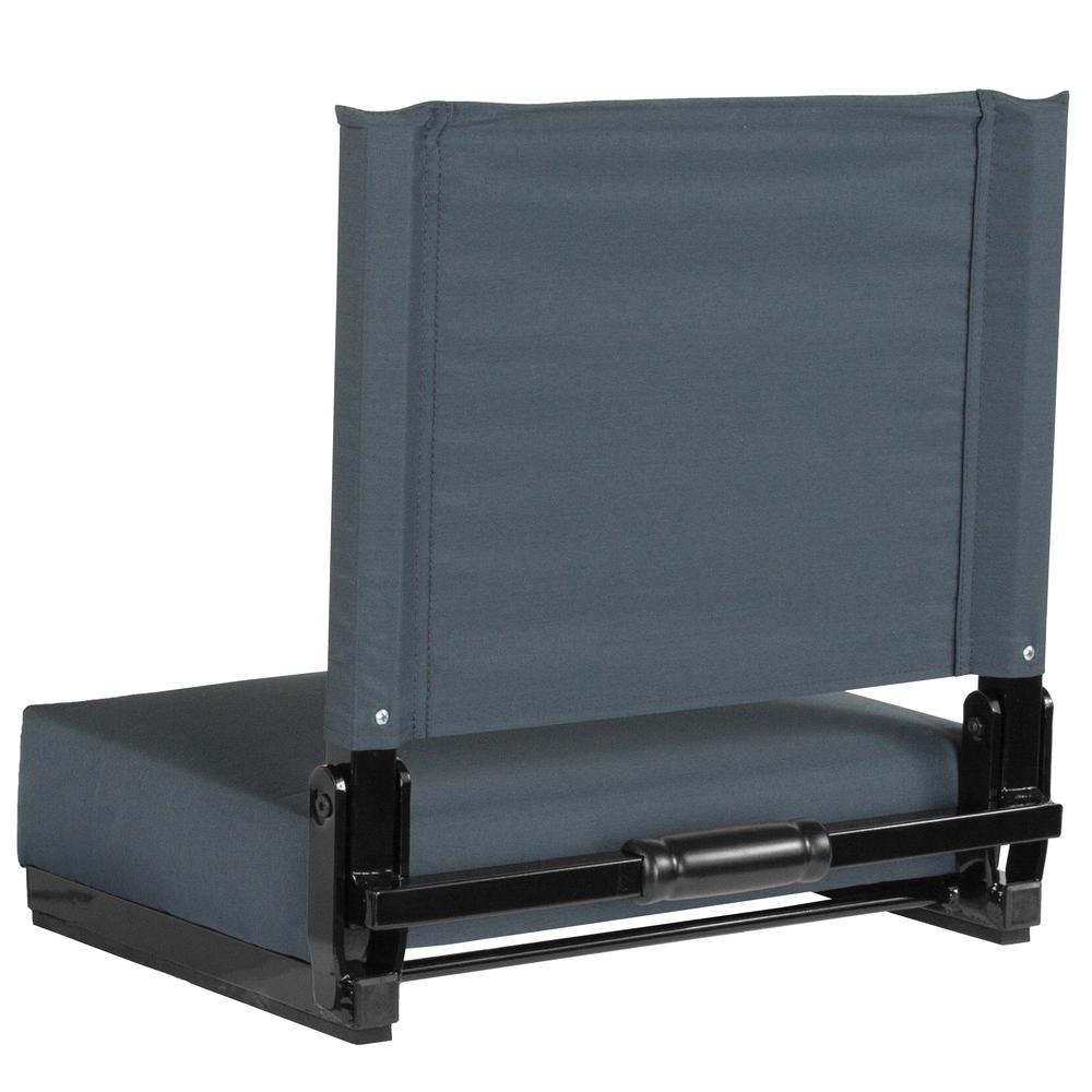 500 lb. Rated Lightweight Stadium Chair with Handle & Ultra-Padded Seat, Dark Blue. Picture 3