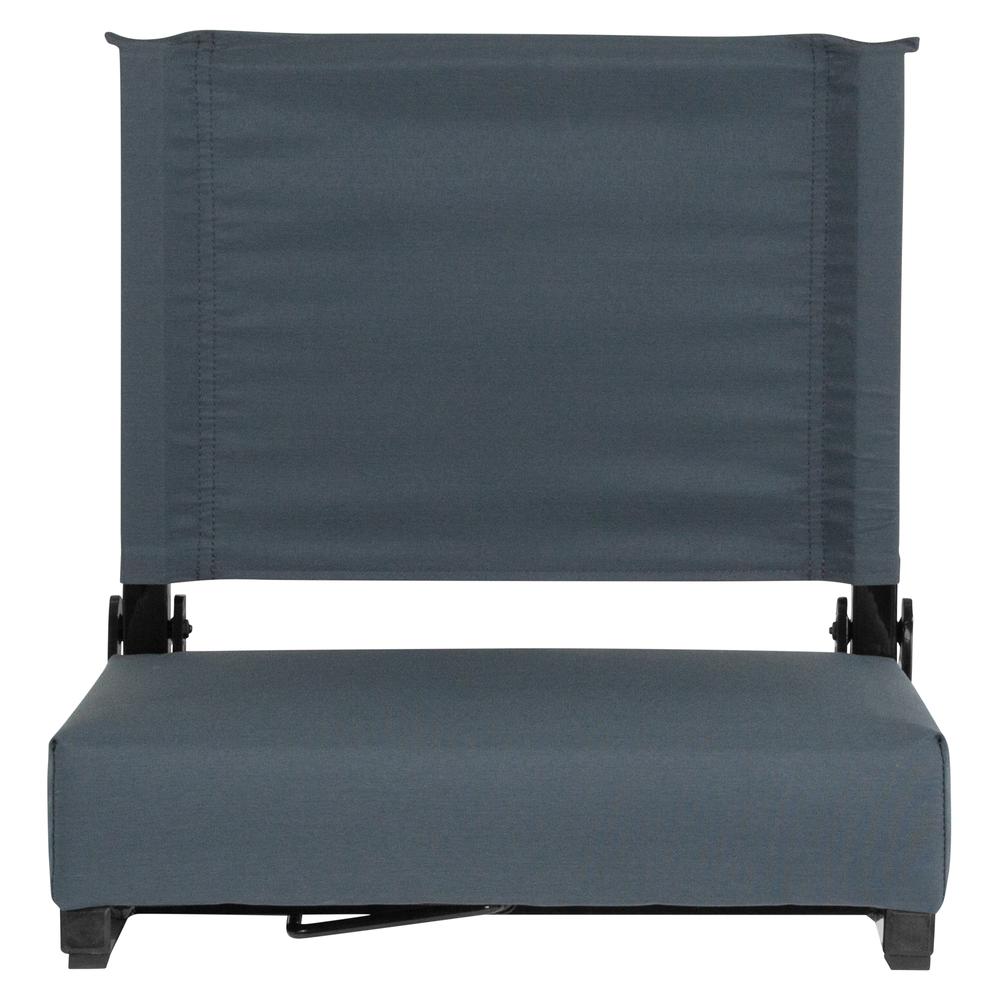 500 lb. Rated Lightweight Stadium Chair with Handle & Ultra-Padded Seat, Dark Blue. Picture 4