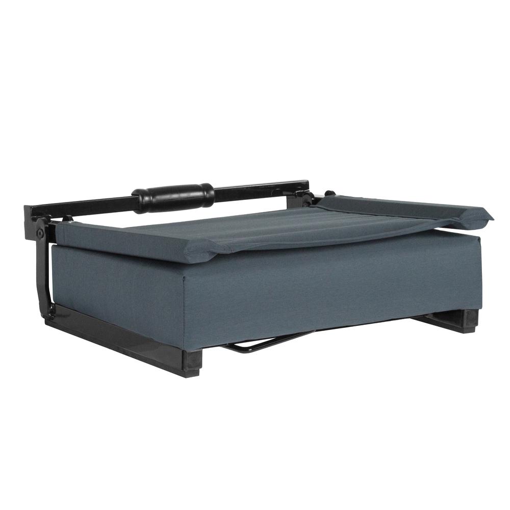 500 lb. Rated Lightweight Stadium Chair with Handle & Ultra-Padded Seat, Dark Blue. Picture 5