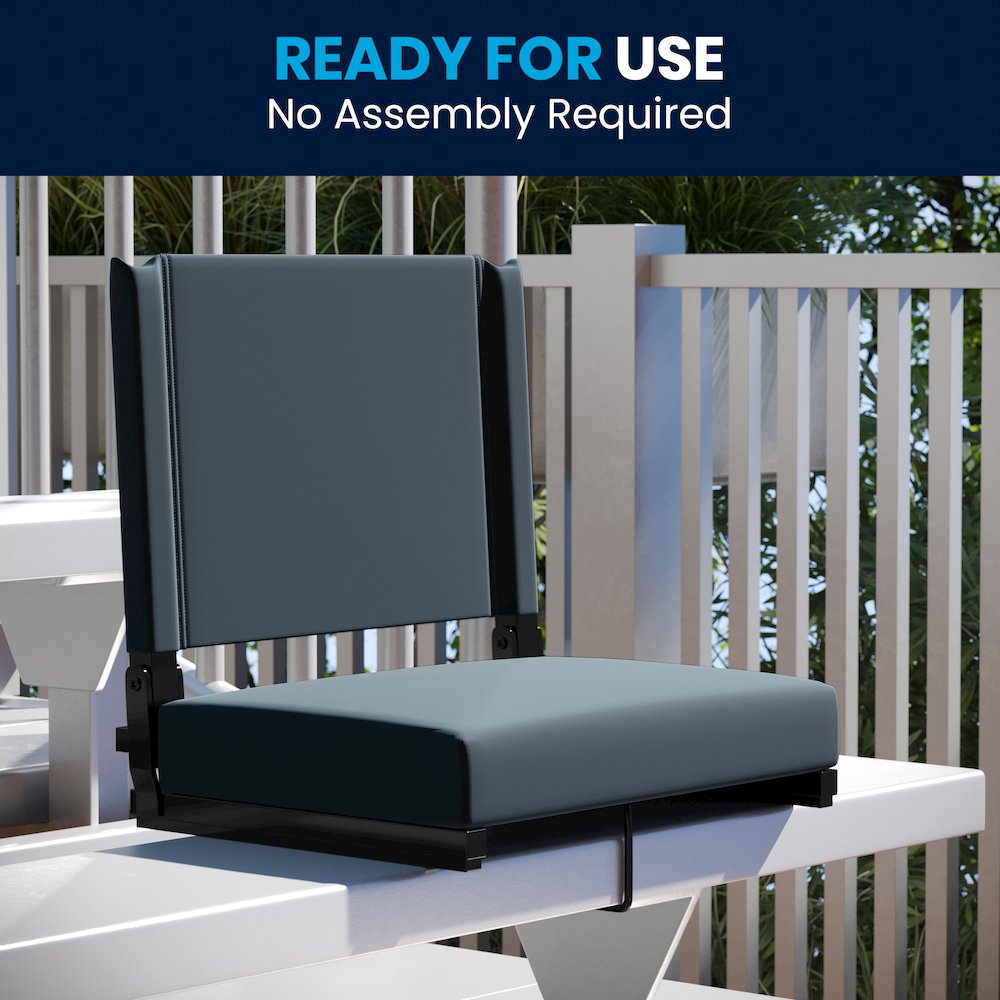 Lightweight Stadium Chair with Handle, Ultra-Padded Seat, Dark Blue. Picture 9