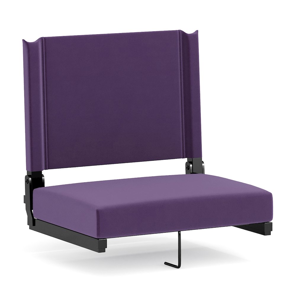 Lightweight Stadium Chair with Handle, Ultra-Padded Seat, Dark Purple. Picture 1
