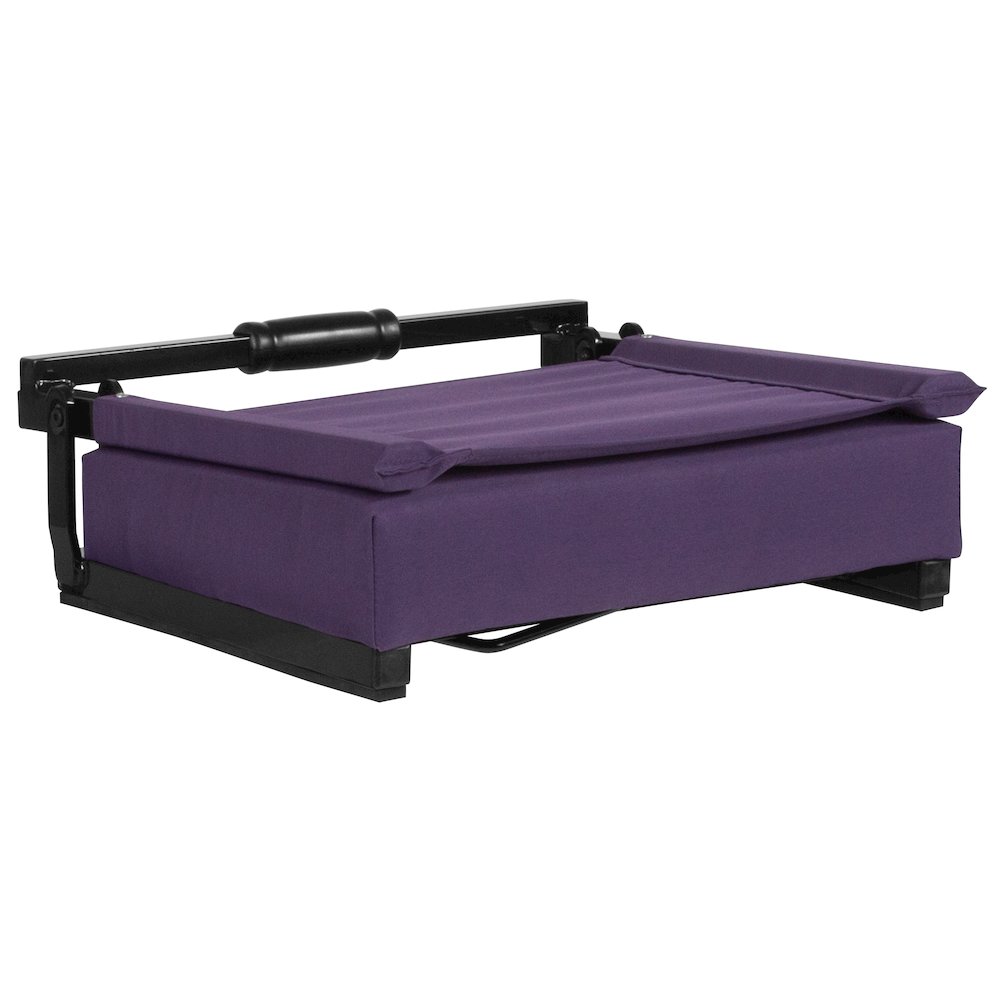Lightweight Stadium Chair with Handle, Ultra-Padded Seat, Dark Purple. Picture 11