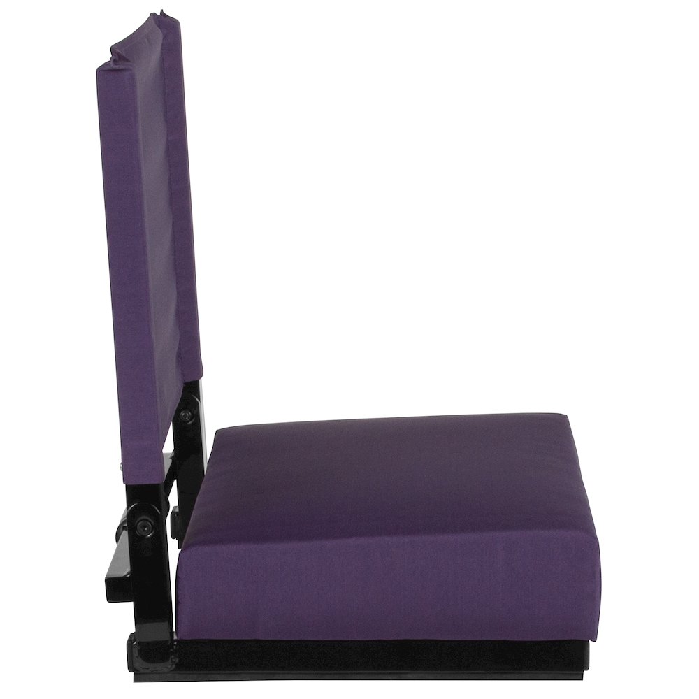 Lightweight Stadium Chair with Handle, Ultra-Padded Seat, Dark Purple. Picture 12