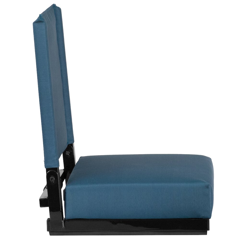 Lightweight Stadium Chair with Handle, Ultra-Padded Seat, Teal. Picture 12