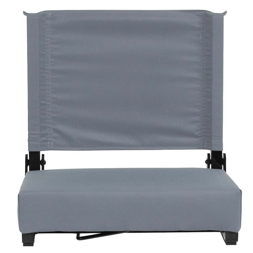 Lightweight Stadium Chair with Handle, Ultra-Padded Seat, Gray. Picture 14