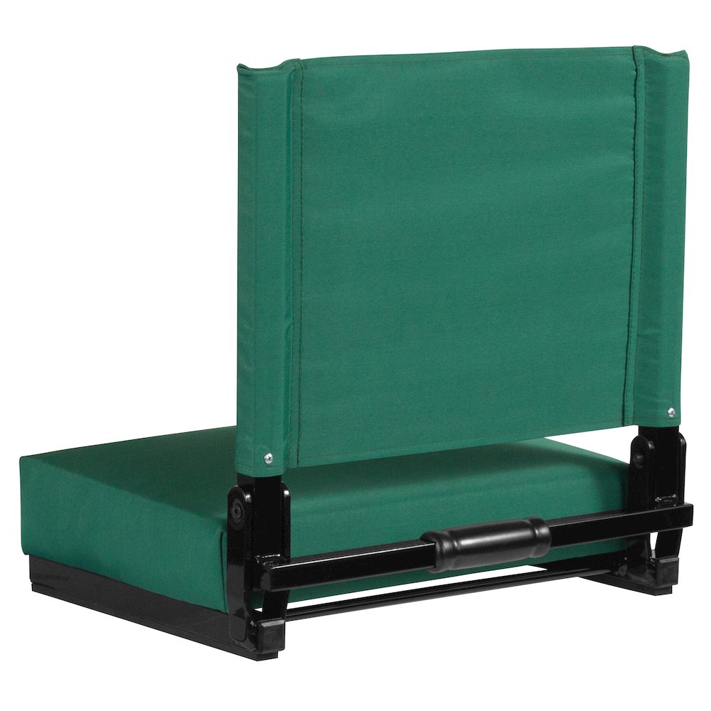 Lightweight Stadium Chair with Handle, Ultra-Padded Seat, Hunter Green. Picture 10