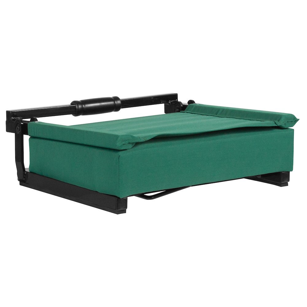 Lightweight Stadium Chair with Handle, Ultra-Padded Seat, Hunter Green. Picture 11