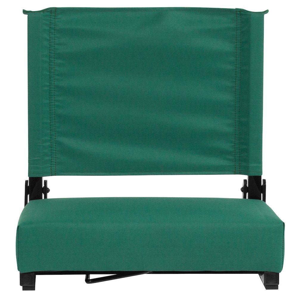 Lightweight Stadium Chair with Handle, Ultra-Padded Seat, Hunter Green. Picture 13