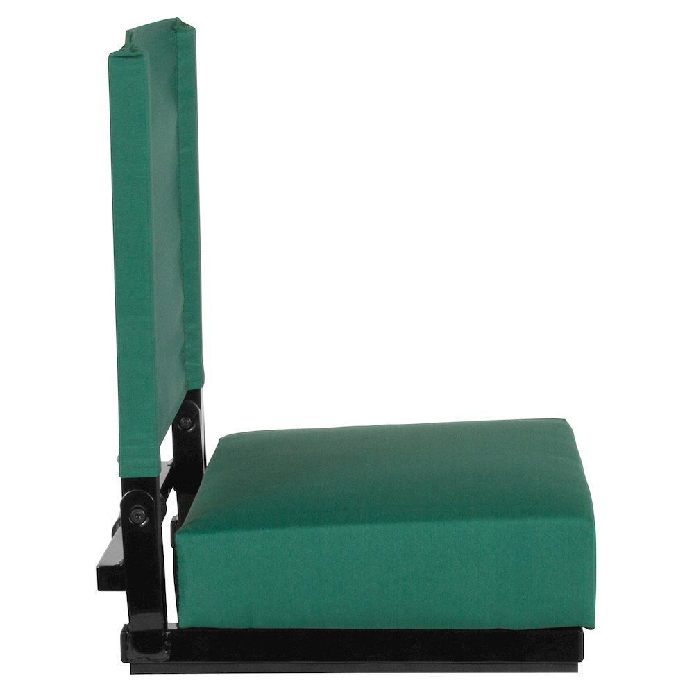 Lightweight Stadium Chair with Handle, Ultra-Padded Seat, Hunter Green. Picture 12