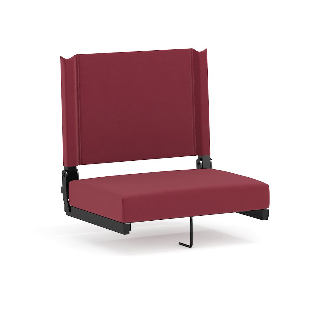 Lightweight Stadium Chair with Handle, Ultra-Padded Seat, Maroon. Picture 1