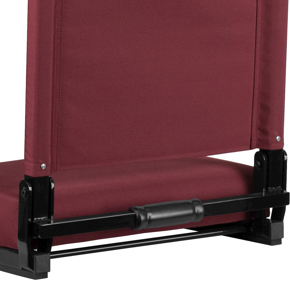 Lightweight Stadium Chair with Handle, Ultra-Padded Seat, Maroon. Picture 15