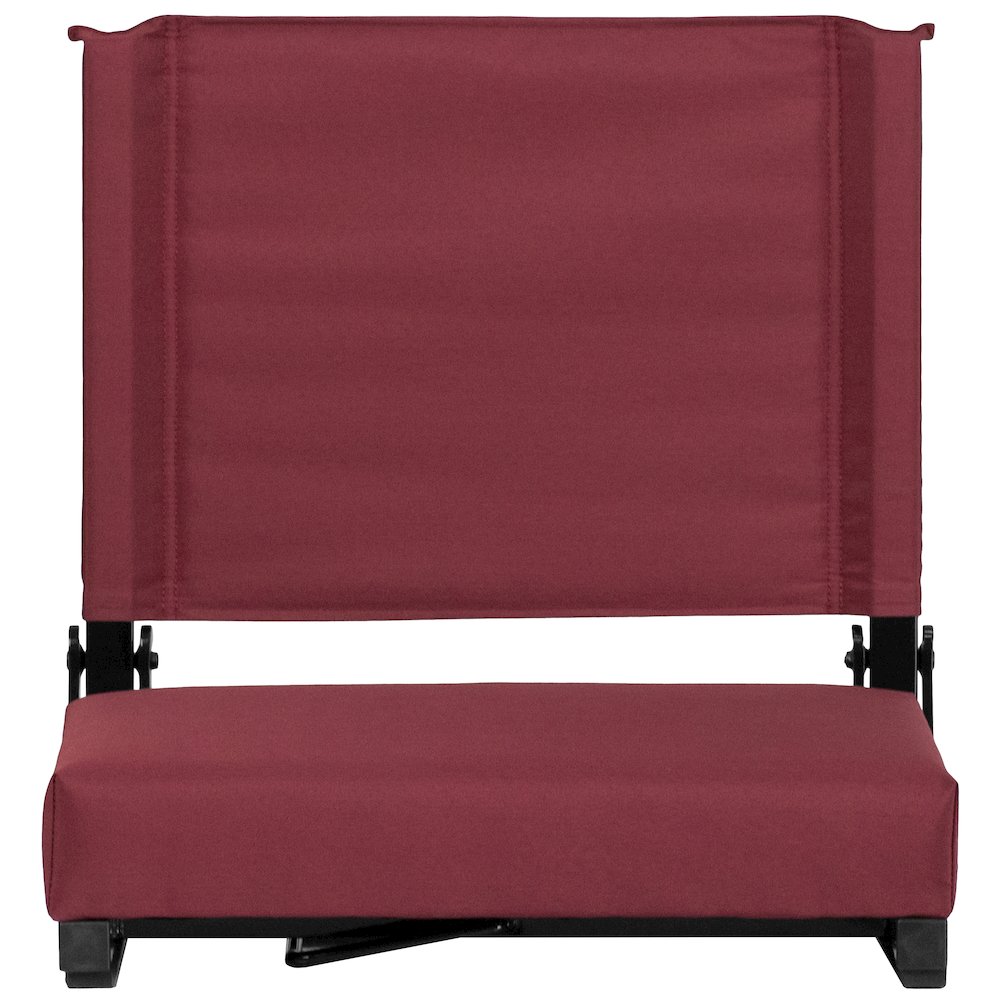 Lightweight Stadium Chair with Handle, Ultra-Padded Seat, Maroon. Picture 14
