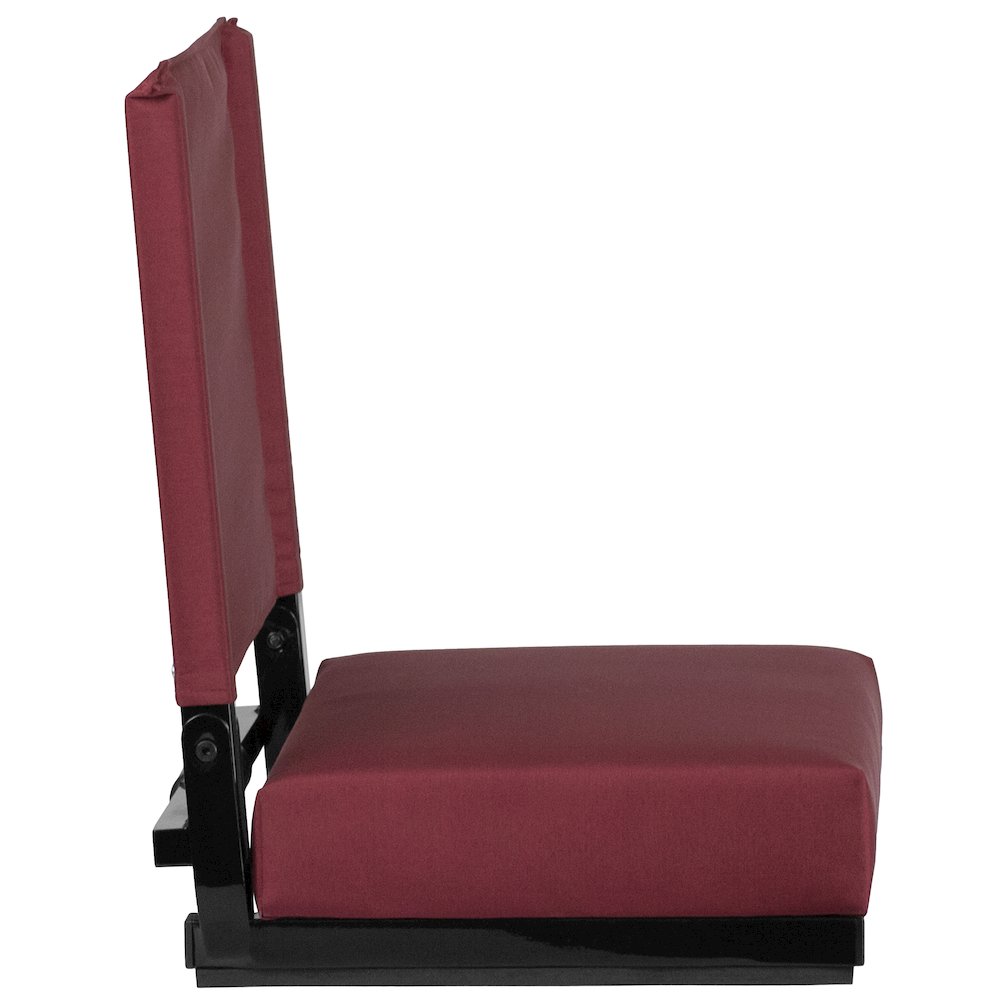 Lightweight Stadium Chair with Handle, Ultra-Padded Seat, Maroon. Picture 13