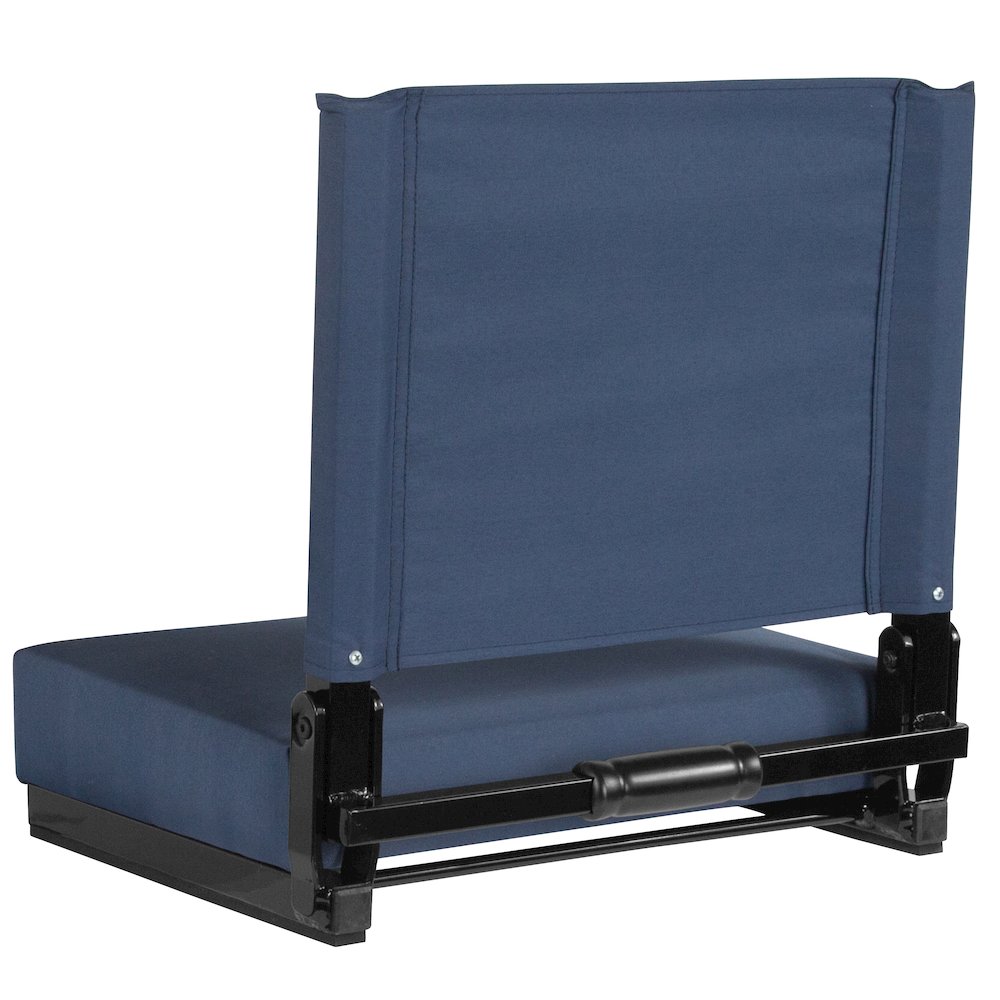 Lightweight Stadium Chair with Handle, Ultra-Padded Seat, Navy Blue. Picture 10