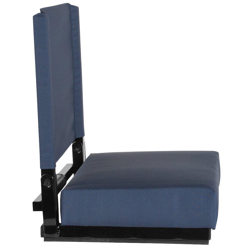 Lightweight Stadium Chair with Handle, Ultra-Padded Seat, Navy Blue. Picture 12