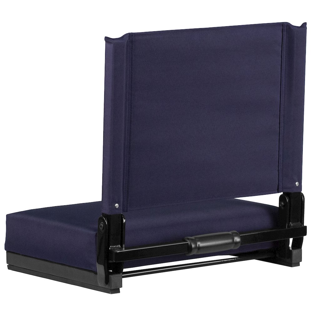 Lightweight Stadium Chair with Handle, Ultra-Padded Seat, Navy. Picture 11