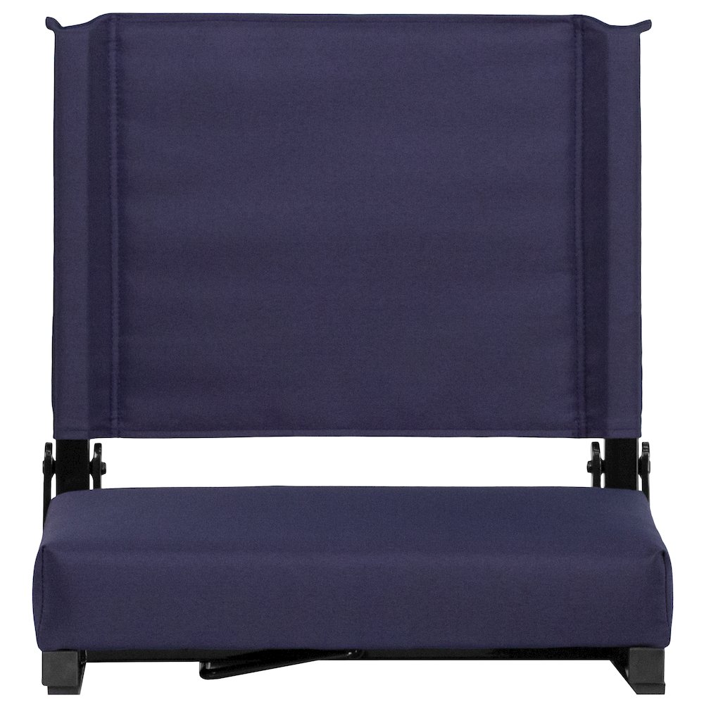 Lightweight Stadium Chair with Handle, Ultra-Padded Seat, Navy. Picture 14