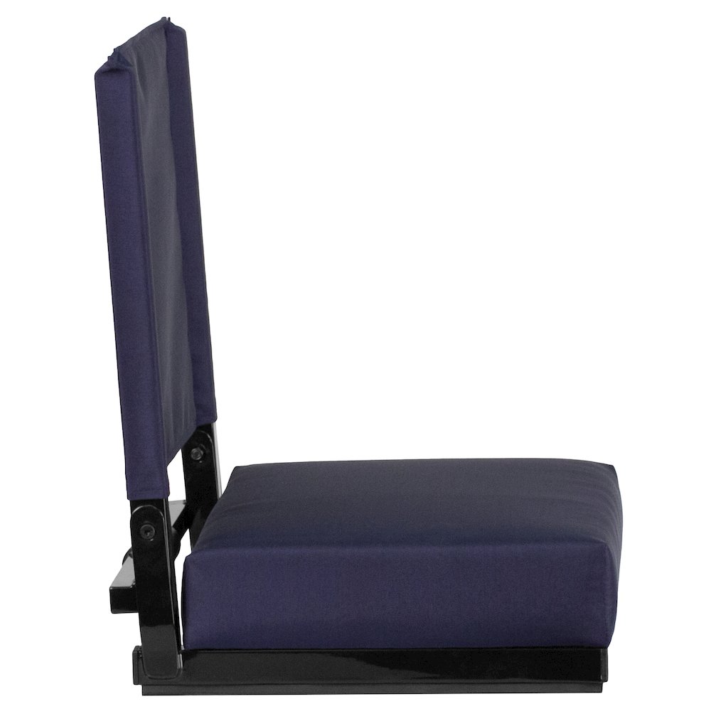 Lightweight Stadium Chair with Handle, Ultra-Padded Seat, Navy. Picture 13