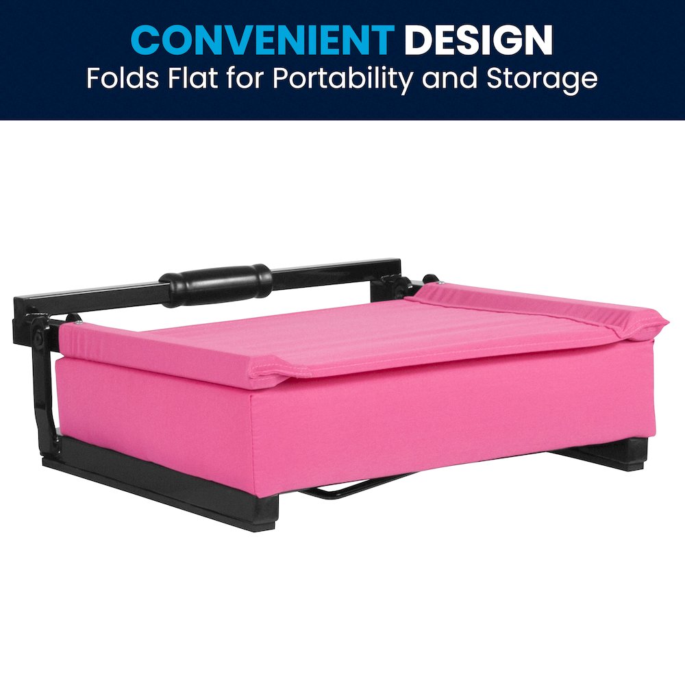 Lightweight Stadium Chair with Handle, Ultra-Padded Seat, Pink. Picture 7