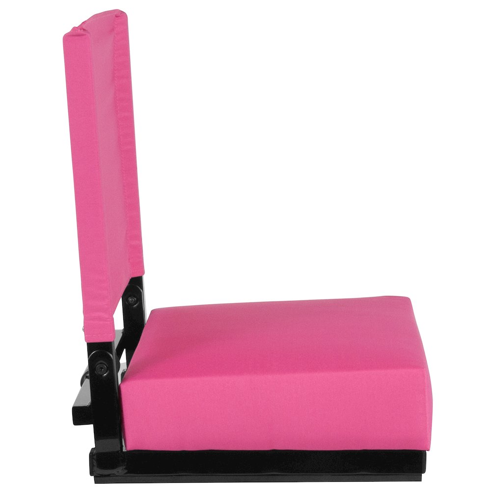 Lightweight Stadium Chair with Handle, Ultra-Padded Seat, Pink. Picture 12