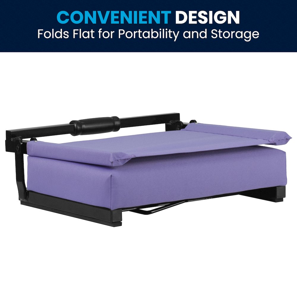 Lightweight Stadium Chair with Handle, Ultra-Padded Seat, Purple. Picture 7