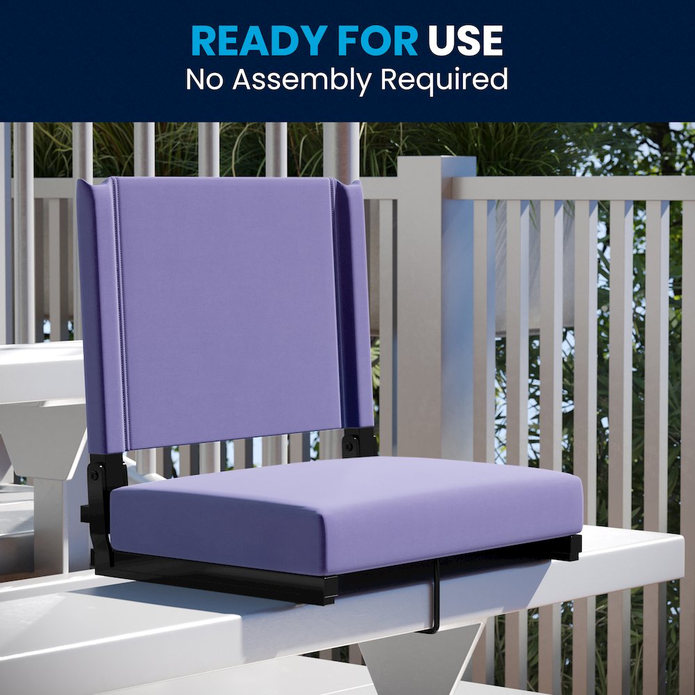 Lightweight Stadium Chair with Handle, Ultra-Padded Seat, Purple. Picture 9